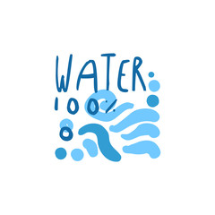 Sticker - Hand drawn signs of pure water waves for logo text