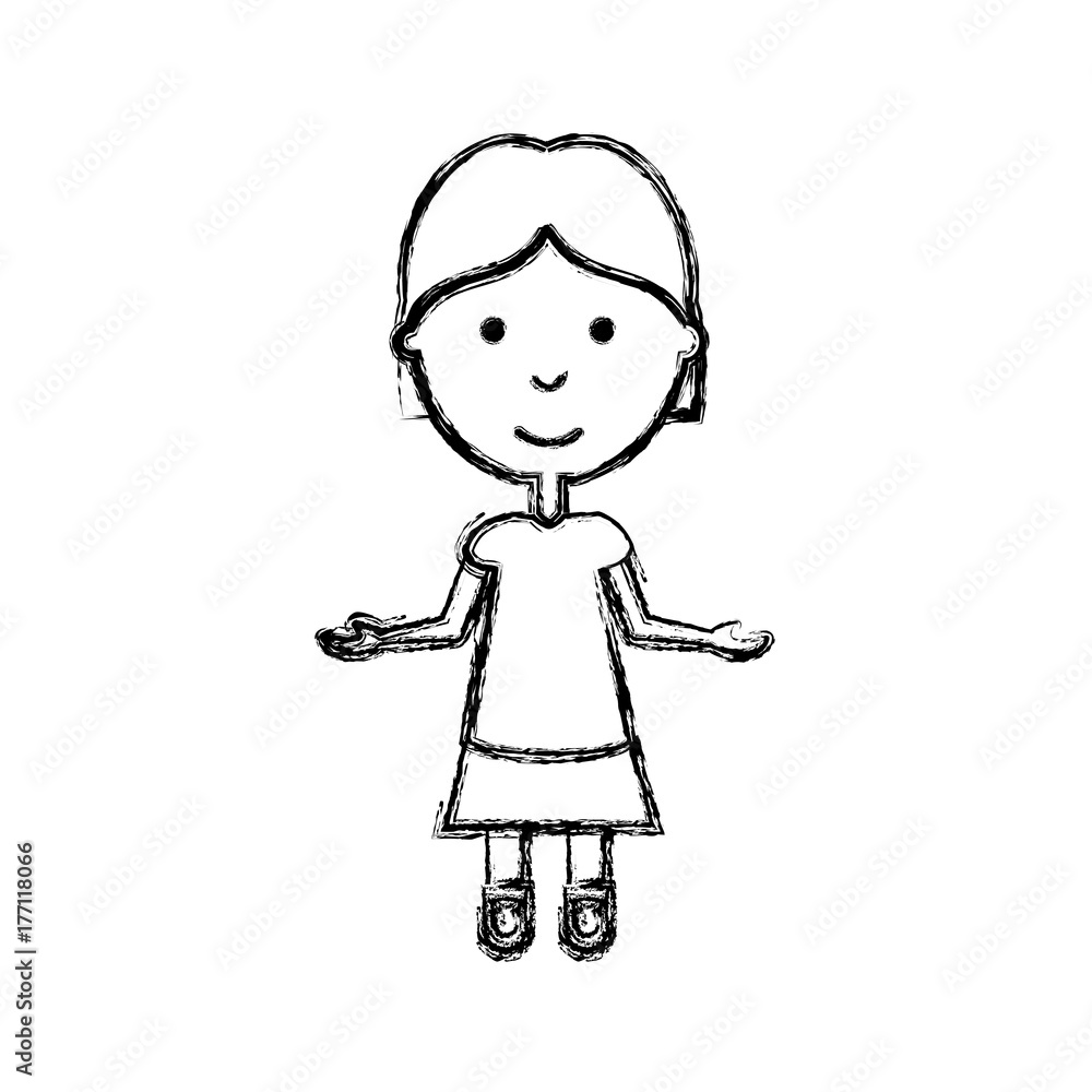 cartoon girl icon over white background vector illustration Stock ...