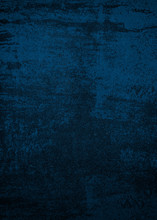Blue Dark Background Of School Blackboard Colored Texture. Blue Black Vignetted Aged Texture Background.
