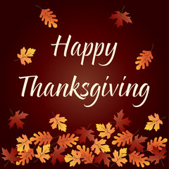 Wall Mural - happy thanksgiving graphic with gradient falling leaves