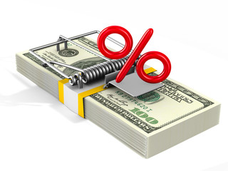 Wall Mural - Financial risk. Isolated 3D illustration
