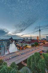 Wall Mural - Dusk at downtown Berlin with the famous Television Tower in the back