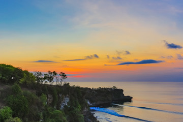 Balangan beach at sunset. Bali, Indonesia.