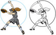 Female Softball Player Pitching Vector Clip Art