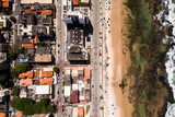 Fototapeta Miasto - Top View of Barra Beach in Salvador, Bahia, Brazil