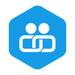 © teracreonte - Icono plano union en hexagono azul