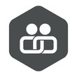 © teracreonte - Icono plano union en hexagono gris