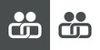 © teracreonte - Icono plano union gris y blanco