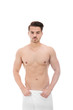 © Africa Studio - Sexy man wrapped in towel on white background