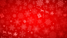 Background Of Snowflakes And Christmas Symbols