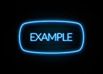 example - colorful neon sign on brickwall