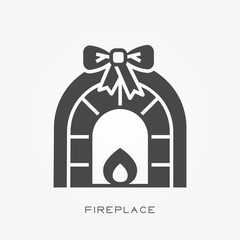 Sticker - Silhouette icon fireplace