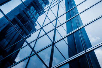 detail shot of modern business buildings in city