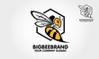 Big Bee Brand Vector Logo Template. This a Big bee logo cartoon character. Decorative bee sign. Vector logo illustration.