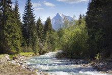 Krivan peak with Bela river, Slovakia
