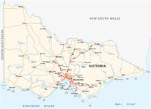 Road Map Of The Australian State Victoria