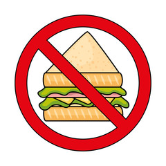 Canvas Print - prohibited sandwich fast food icon