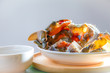 Crab fermented ( Pu Dong ) with spicy chilis sauce . Fresh crab females with eggs marinated to taste And the delicious smell of seafood Recommended dishes in Thailand