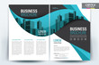 Brochure Cover Layout with Blue and Black wavy , A4 Size Vector Template