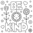 Be kind. Coloring page. Vector illustration.