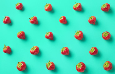 Canvas Print - Colorful pattern of strawberries