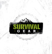 Survival Gear Extreme Outdoor Adventure Creative Design Element Concept On Rough Stained Background