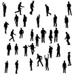 © zolotons - vector isolated silhouette of people go stand