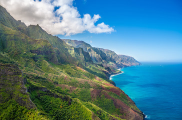 View on Napali Coast on Kauai island on Hawaii