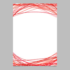 Wall Mural - document template with chaotic arched stripes in red tones at the top and the bottom - blank vector 