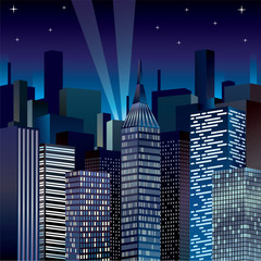 Night Cityscape Vector illustration clip-art image