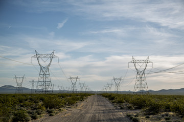 Trails where man meets nature and technology touches the sky wires, cables and towers