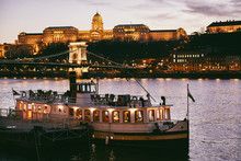 Boat Sailing In Danube River