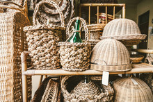 Wicker Baskets In A Traditional Marketplace