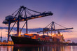 © Maha Heang 245789 - Terminal container loading at twilight, Cargo and shipping, Logistics yard