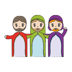 Sticker - wise men icon over white background colorful design vector illustration