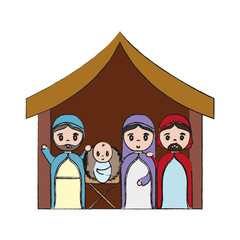 Sticker - wise men icon over white background vector illustration