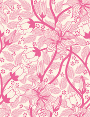  Floral seamless pattern. Sample for fabric, wrapping and paper. Decorative background.