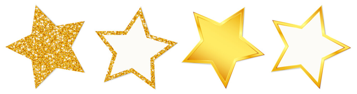 4 stars sparkling shining golden