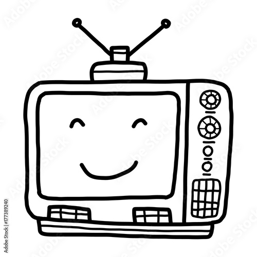 Television Cartoon Vector And Illustration Black And White Hand Drawn Sketch Style Isolated On White Background Stock Vector Adobe Stock Television Cartoon Vector And Illustration Black And White Hand Drawn Sketch Style Isolated On White Background Stock Vector Adobe Stock