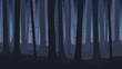 © Kateina - Landscape with silhouettes of blue trees in dark night forest - vector illustration