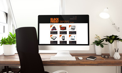 Wall Mural - computer black friday window