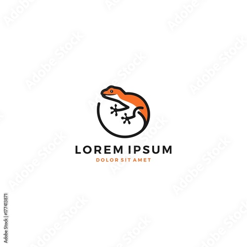 lizard gecko logo vector icon template color Tableau sur Toile
