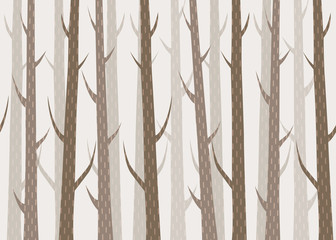 Wall Mural - vector seamless cute forest pattern