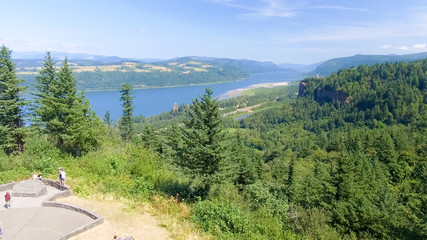 Wall Mural - Aerial view of Columbia river gorge in Oregon, USA