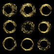Set of various gold circles, vector design