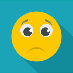 Sad smile icon vector flat