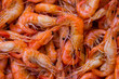 Close-up of boiled shrimps for background