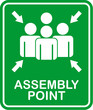 assembly point sign vector