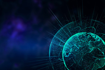 Wall Mural - polygonal globe backdrop