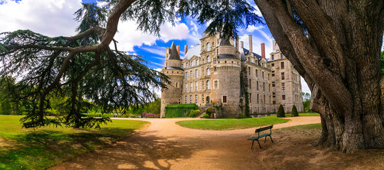 Canvas Print - One of the most beautiful and mysterious castles of France - Chateau de Brissac ,Loire valley